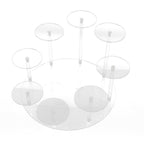 Acrylic Cupcake Stands Stable Round Anime Figure Doll Platter Display Stand for Wedding Birthday Party Transparent