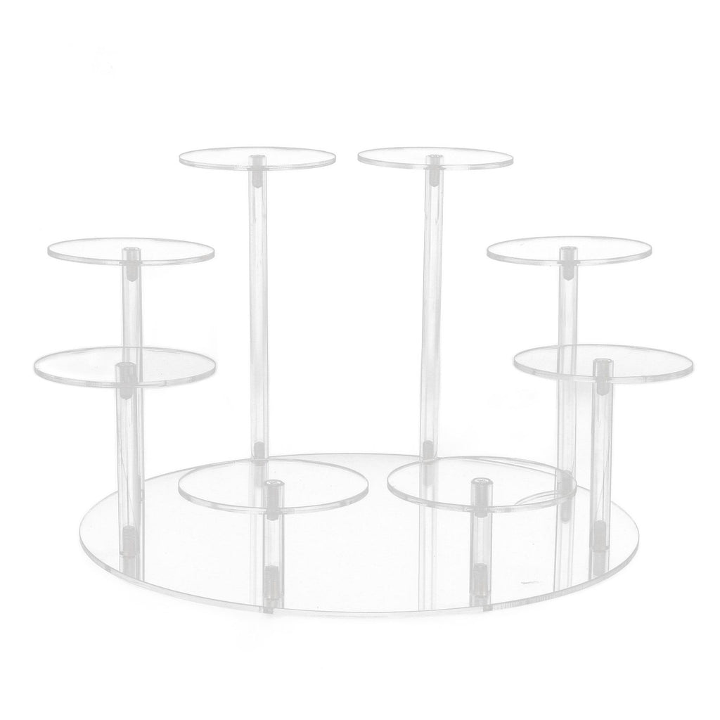 Acrylic Cupcake Stands Stable Round Anime Figure Doll Platter Display Stand for Wedding Birthday Party Transparent