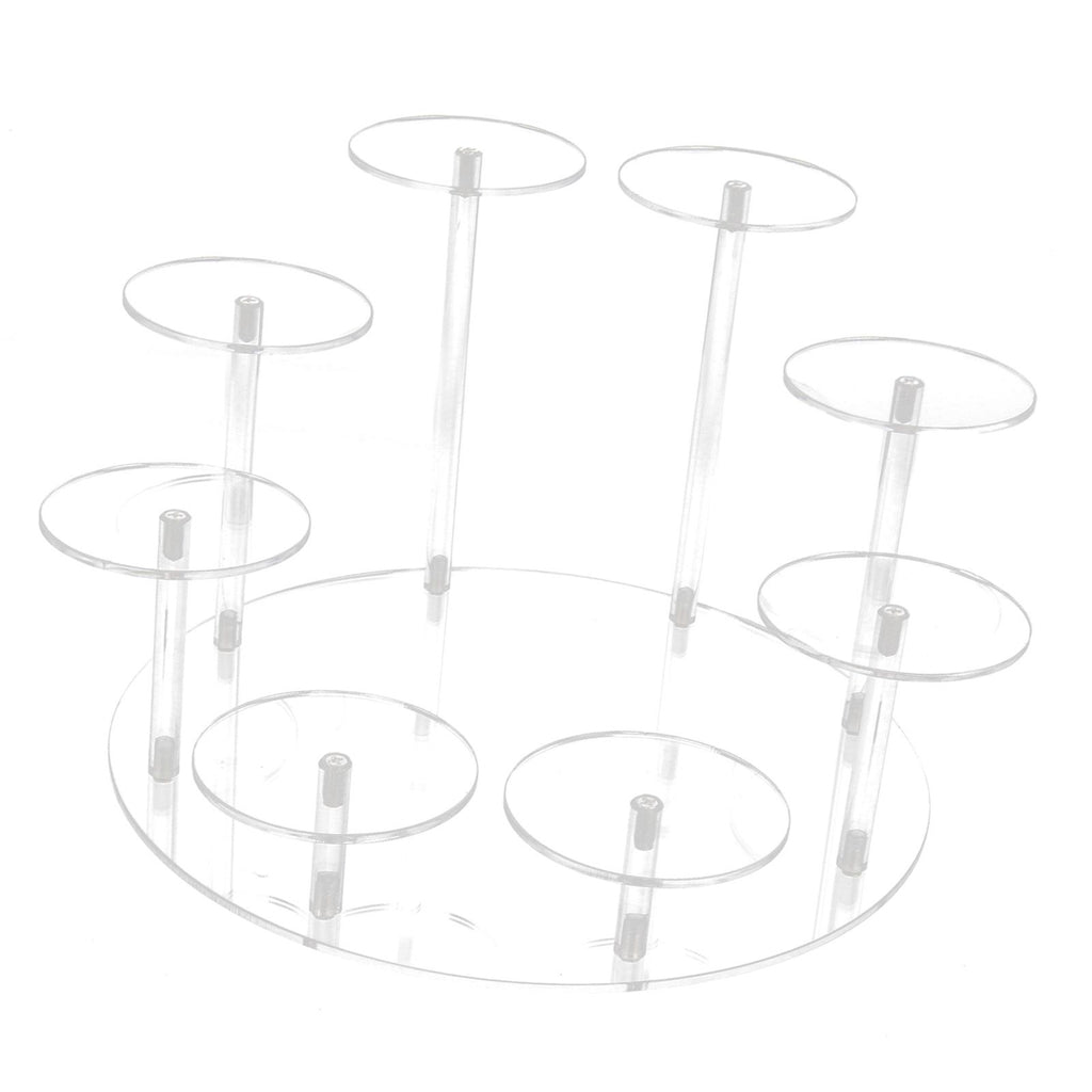 Acrylic Cupcake Stands Stable Round Anime Figure Doll Platter Display Stand for Wedding Birthday Party Transparent