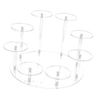 Acrylic Cupcake Stands Stable Round Anime Figure Doll Platter Display Stand for Wedding Birthday Party Transparent