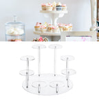 Acrylic Cupcake Stands Stable Round Anime Figure Doll Platter Display Stand for Wedding Birthday Party Transparent