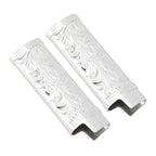 2Pcs Lighter Case Zinc Alloy Lighter Storage Container Floral Pattern for Outdoor Camping Hiking Silver
