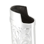 2Pcs Lighter Case Zinc Alloy Lighter Storage Container Floral Pattern for Outdoor Camping Hiking Silver