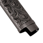 2Pcs Lighter Case Zinc Alloy Lighter Storage Container Floral Pattern for Outdoor Camping Hiking Black