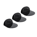 3pcs Wall Speaker Floating Shelves Acrylic Waterproof Wall Mounted Speaker Display Stand for Baby Camera Small Alarm Clock Black