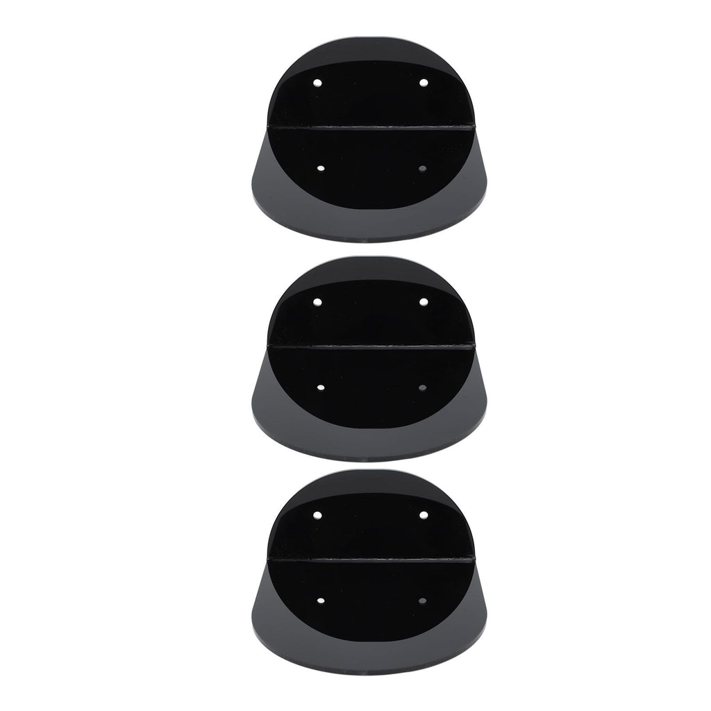 3pcs Wall Speaker Floating Shelves Acrylic Waterproof Wall Mounted Speaker Display Stand for Baby Camera Small Alarm Clock Black
