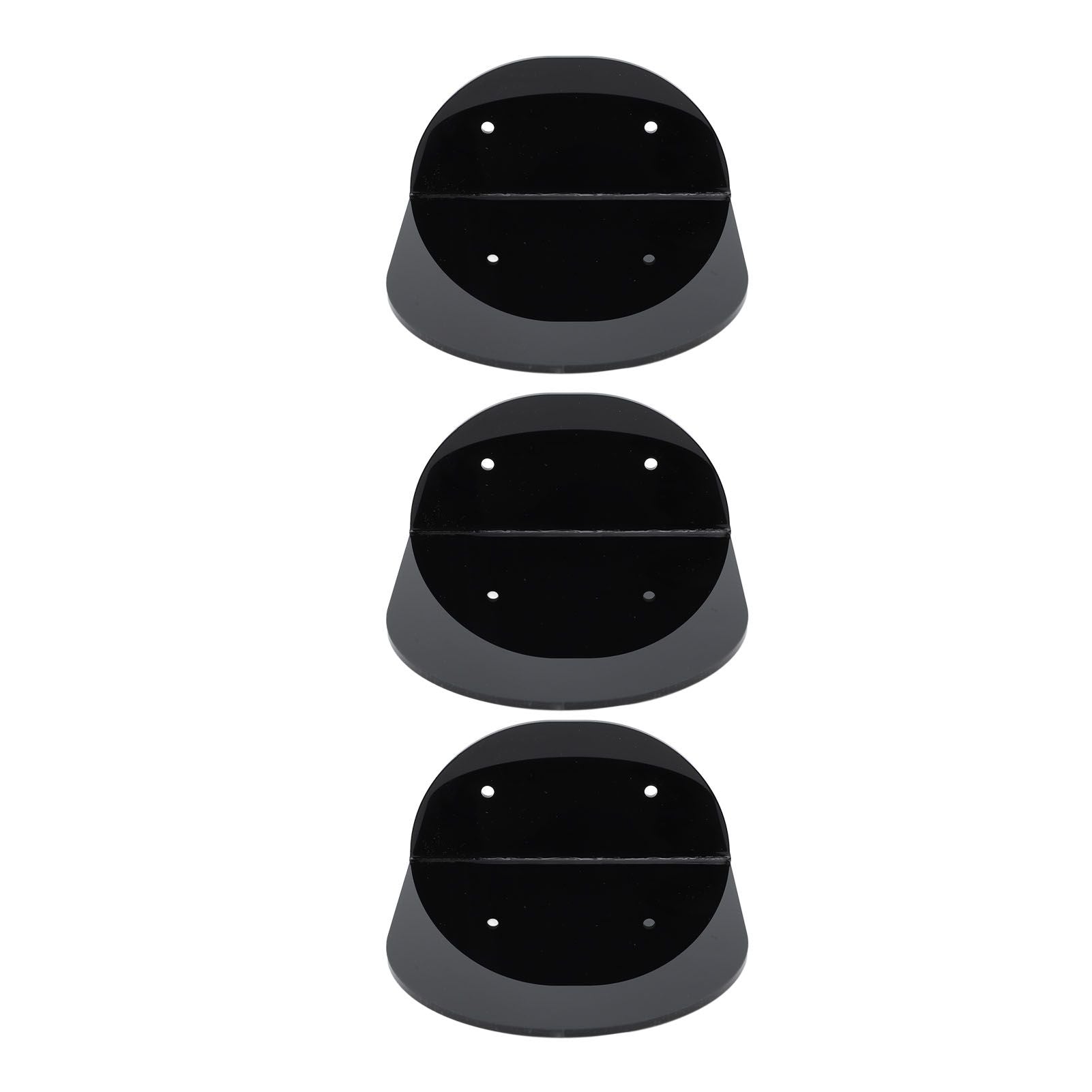 3pcs Wall Speaker Floating Shelves Acrylic Waterproof Wall Mounted Speaker Display Stand for Baby Camera Small Alarm Clock Black