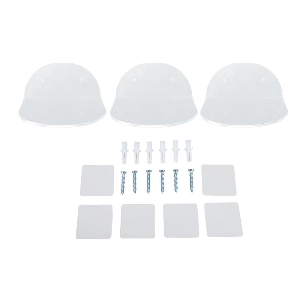 3pcs Wall Speaker Floating Shelves Acrylic Waterproof Wall Mounted Speaker Display Stand for Baby Camera Small Alarm Clock Transparent