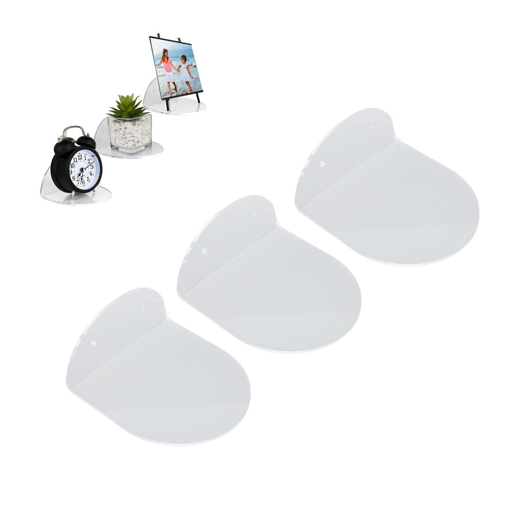 3pcs Wall Speaker Floating Shelves Acrylic Waterproof Wall Mounted Speaker Display Stand for Baby Camera Small Alarm Clock Transparent