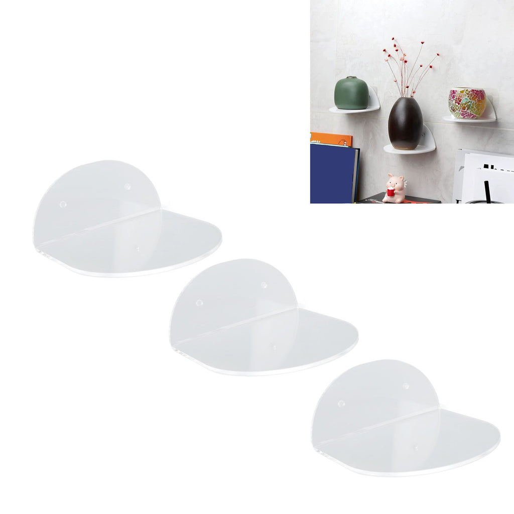 3pcs Wall Speaker Floating Shelves Acrylic Waterproof Wall Mounted Speaker Display Stand for Baby Camera Small Alarm Clock Transparent