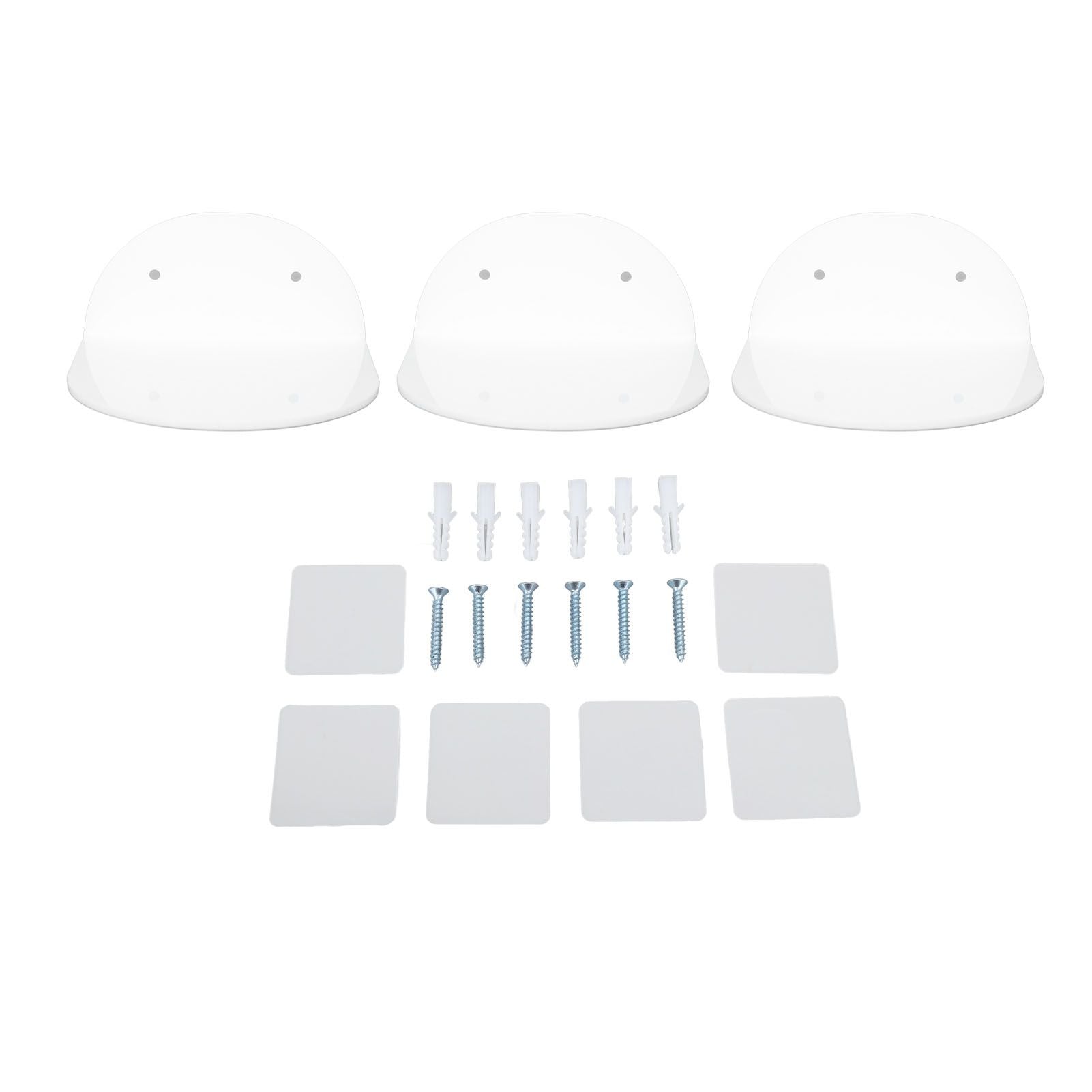 3pcs Wall Speaker Floating Shelves Acrylic Waterproof Wall Mounted Speaker Display Stand for Baby Camera Small Alarm Clock White
