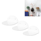 3pcs Wall Speaker Floating Shelves Acrylic Waterproof Wall Mounted Speaker Display Stand for Baby Camera Small Alarm Clock White