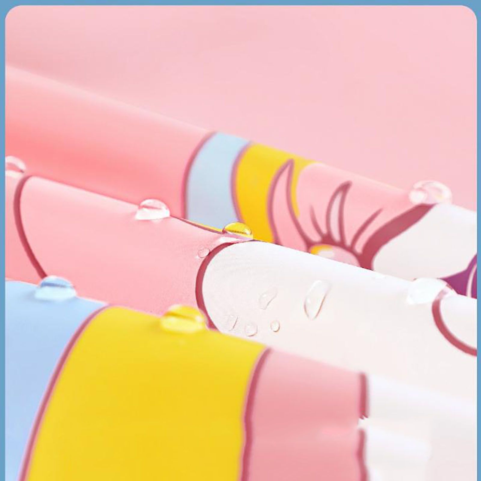 Kids Raincoat Waterproof Cute Pattern Lightweight Portable Children Hooded Rainwear for Girl Boy Pink XL