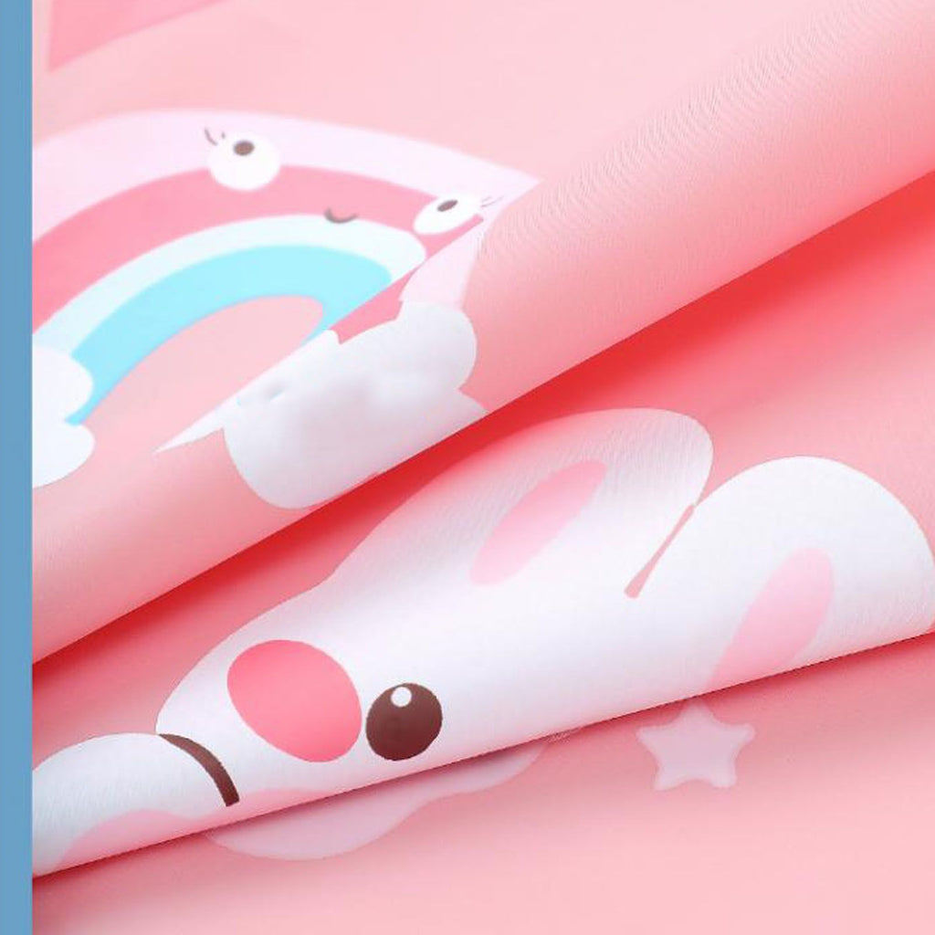 Kids Raincoat Waterproof Cute Pattern Lightweight Portable Children Hooded Rainwear for Girl Boy Pink XL
