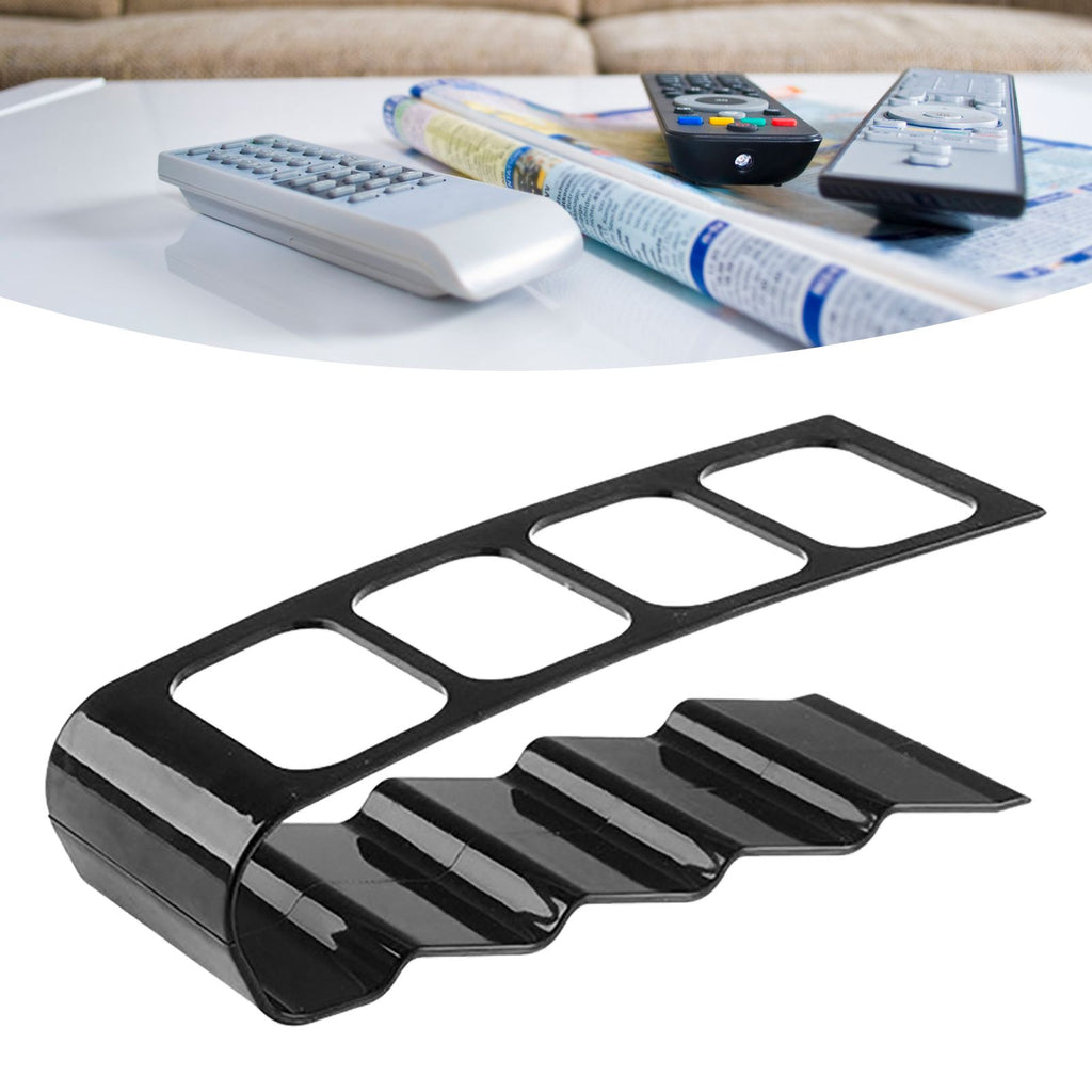 Remote Control Holder with 4 Compartments Plastic Easily Accessible TV Remote Caddy for Media Accessories Black