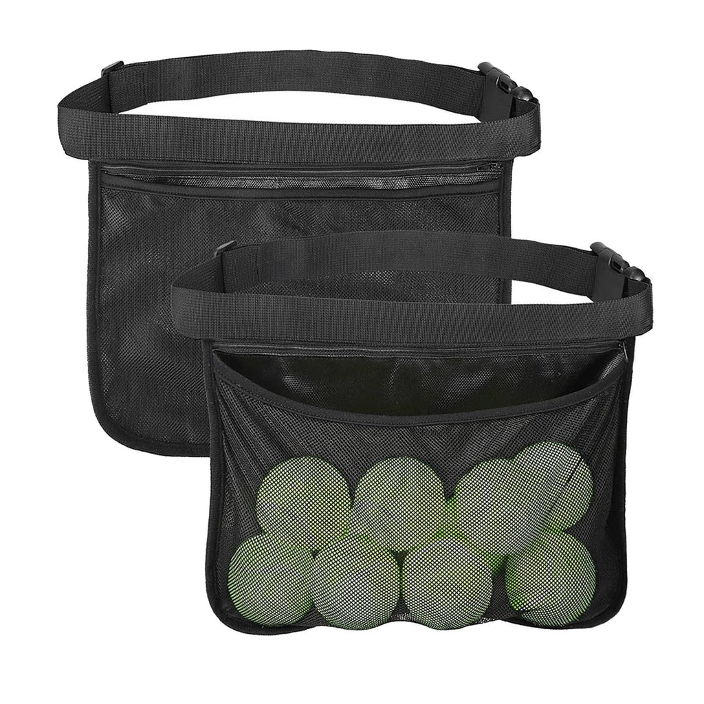 Tennis Ball Band Holder Mesh Bag Inner Zipper Pocket Adjustable Tennic Wasit Pouch for Training Match Outdoor