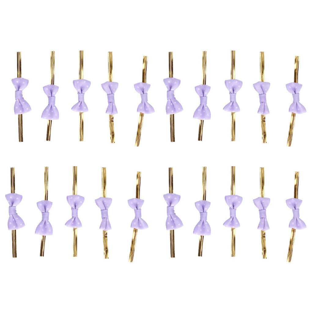 20pcs Bow Knot Twist Ties Biscuits Cookies DIY Baking Bag Ties for Gift Wrapping Weddings PartiesPurple