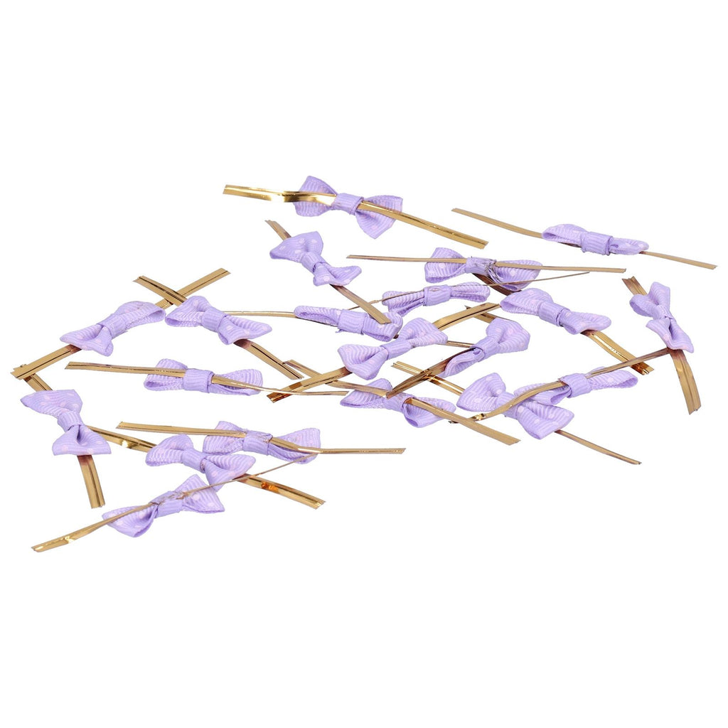 20pcs Bow Knot Twist Ties Biscuits Cookies DIY Baking Bag Ties for Gift Wrapping Weddings PartiesPurple