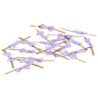 20pcs Bow Knot Twist Ties Biscuits Cookies DIY Baking Bag Ties for Gift Wrapping Weddings PartiesPurple