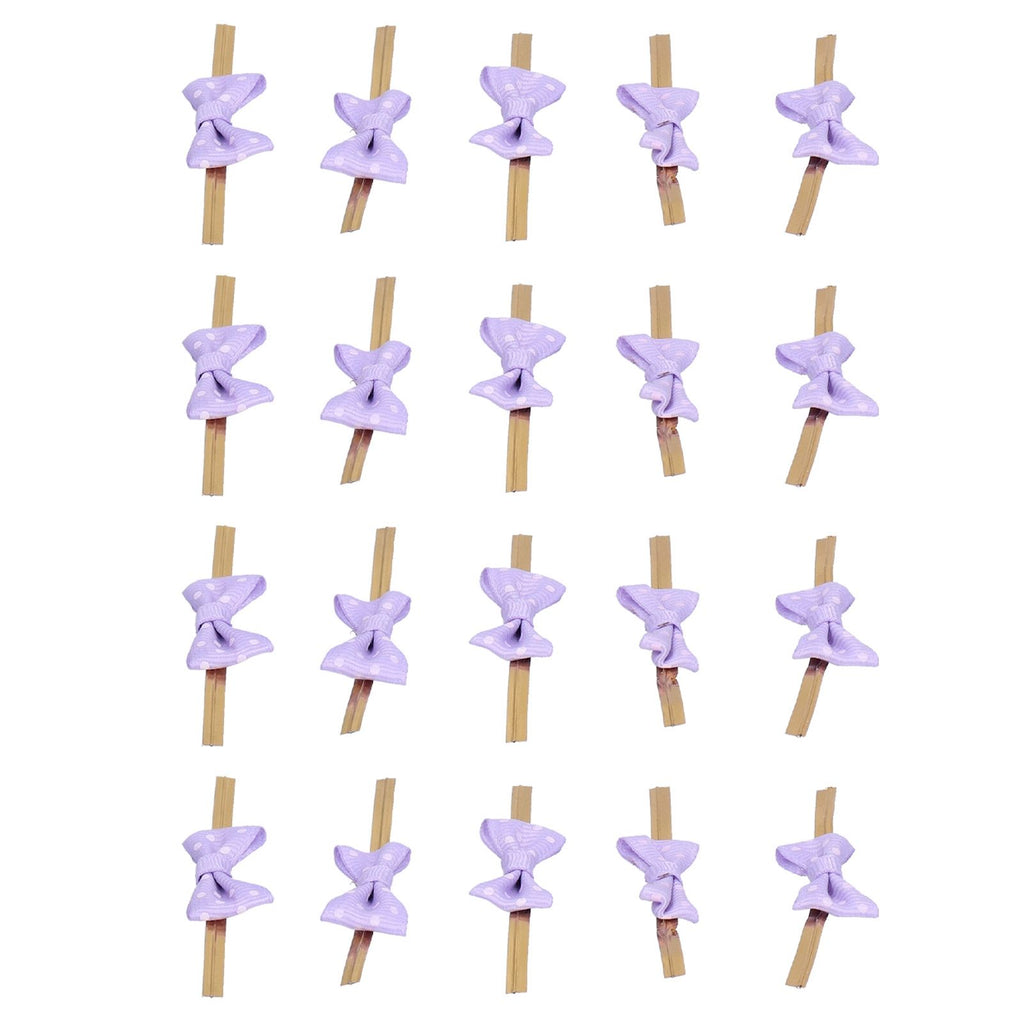 20pcs Bow Knot Twist Ties Biscuits Cookies DIY Baking Bag Ties for Gift Wrapping Weddings PartiesPurple