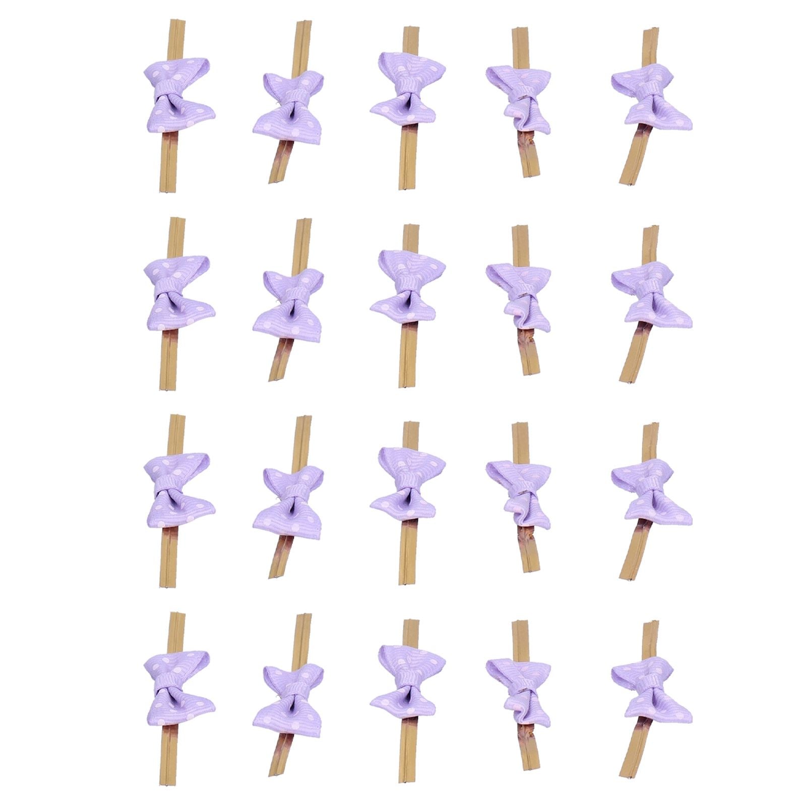 20pcs Bow Knot Twist Ties Biscuits Cookies DIY Baking Bag Ties for Gift Wrapping Weddings PartiesPurple