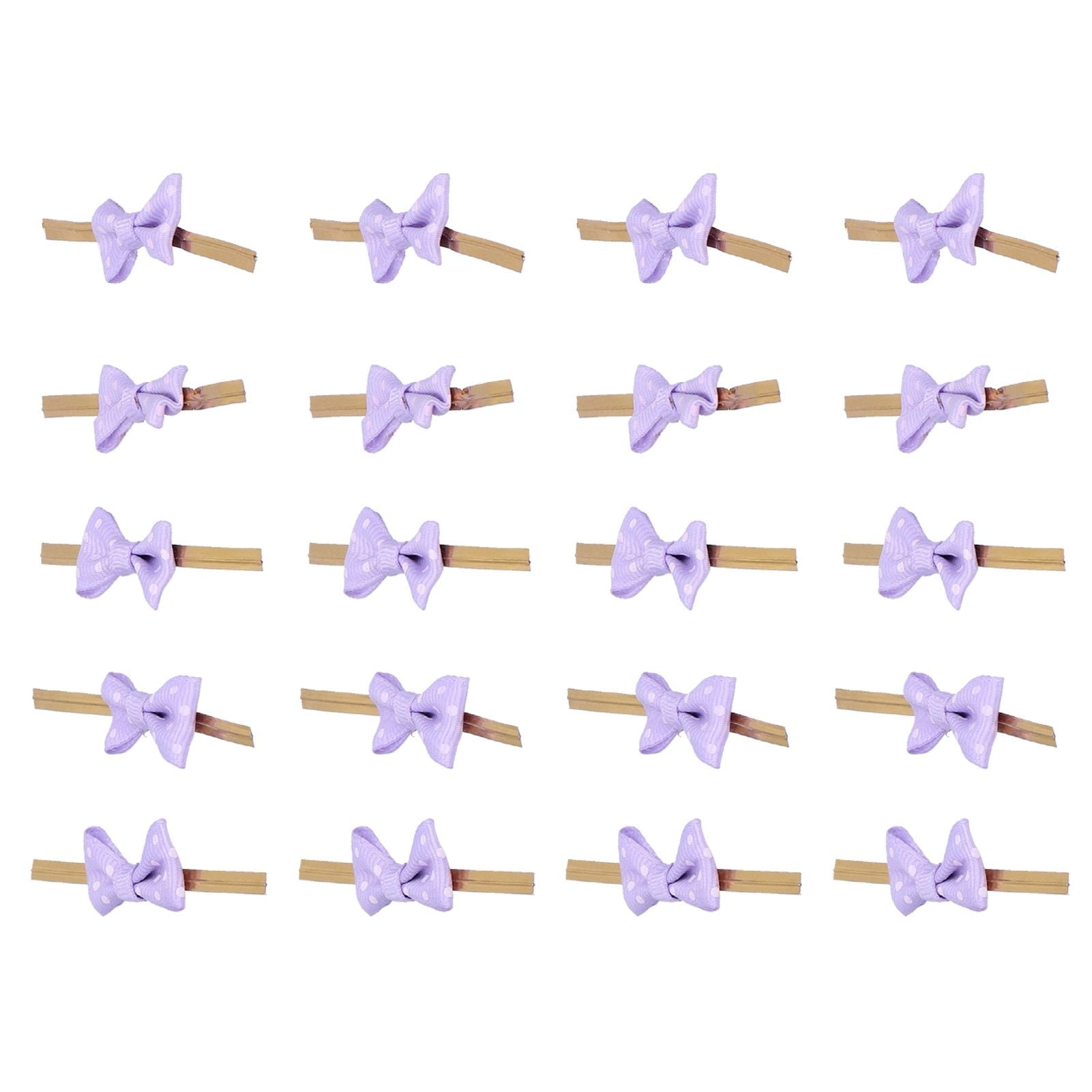20pcs Bow Knot Twist Ties Biscuits Cookies DIY Baking Bag Ties for Gift Wrapping Weddings PartiesPurple