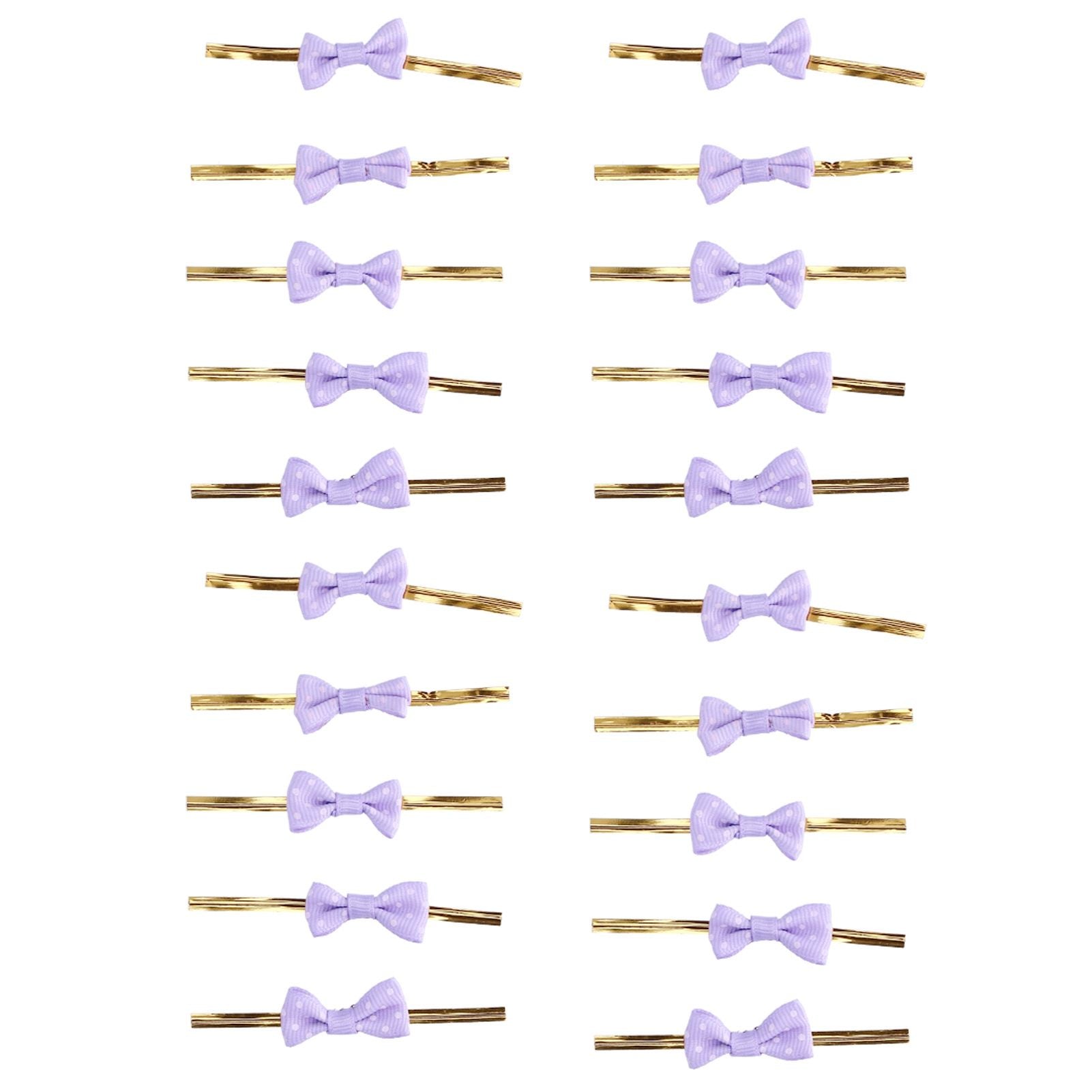 20pcs Bow Knot Twist Ties Biscuits Cookies DIY Baking Bag Ties for Gift Wrapping Weddings PartiesPurple