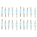 20pcs Bow Knot Twist Ties Biscuits Cookies DIY Baking Bag Ties for Gift Wrapping Weddings PartiesBlue