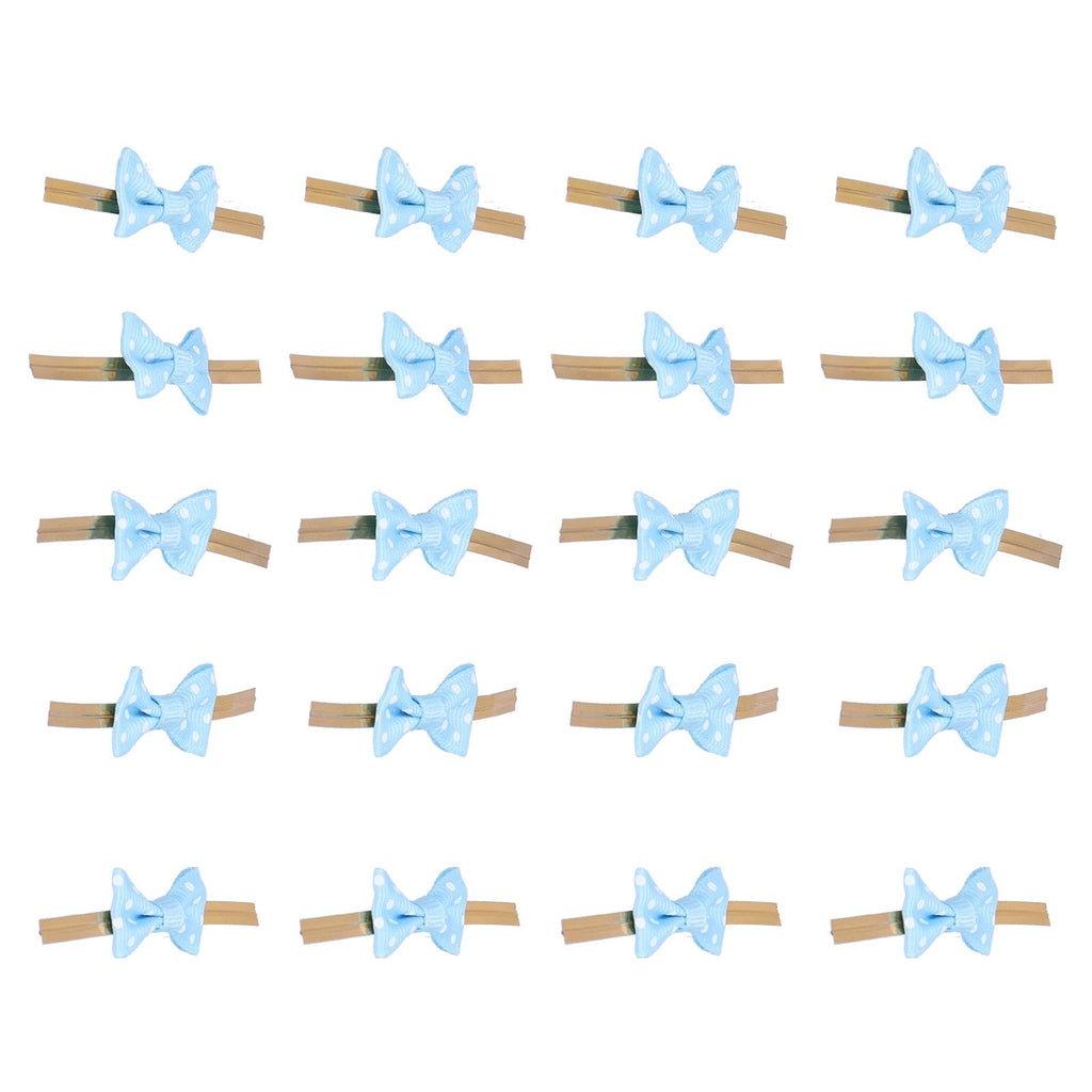 20pcs Bow Knot Twist Ties Biscuits Cookies DIY Baking Bag Ties for Gift Wrapping Weddings PartiesBlue