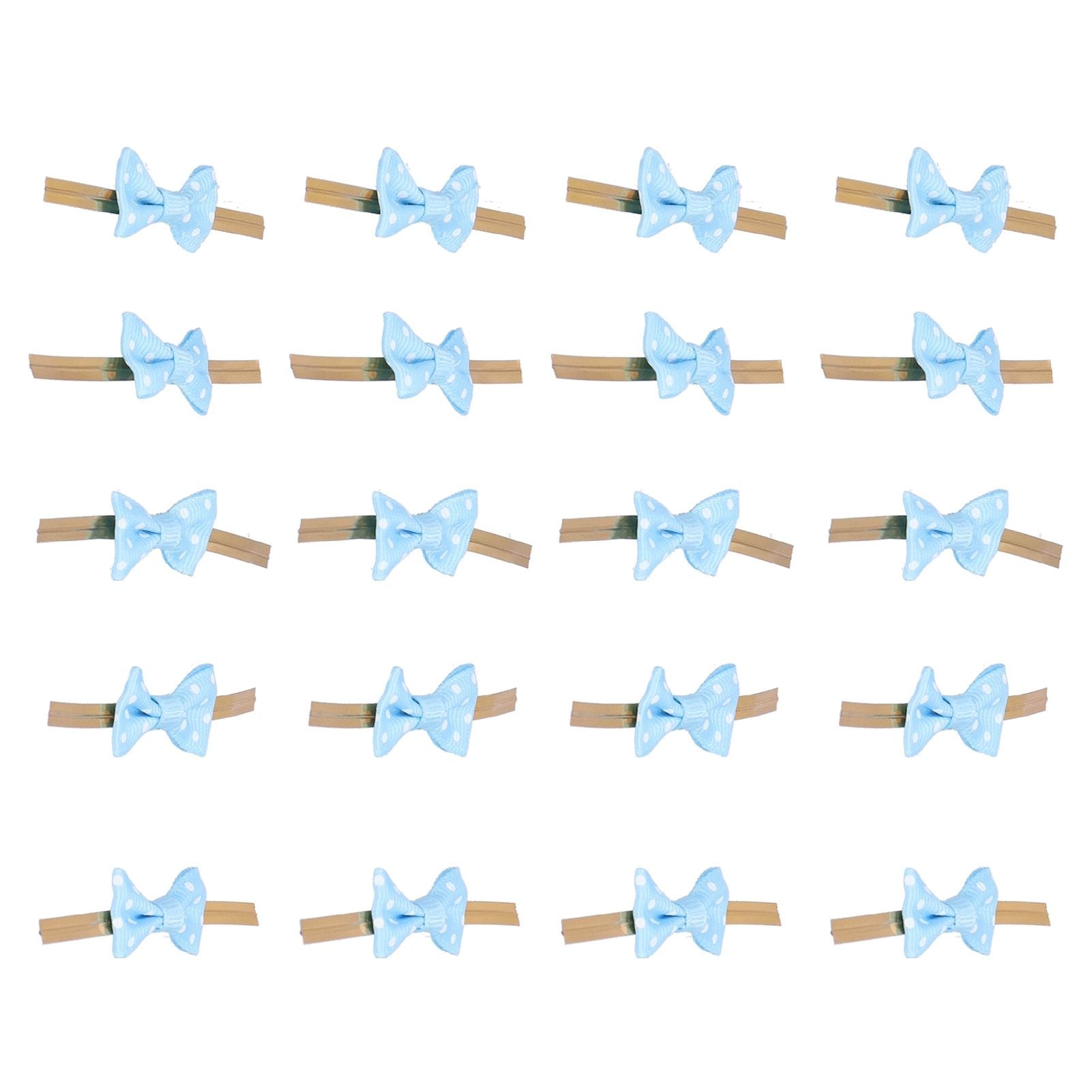20pcs Bow Knot Twist Ties Biscuits Cookies DIY Baking Bag Ties for Gift Wrapping Weddings PartiesBlue