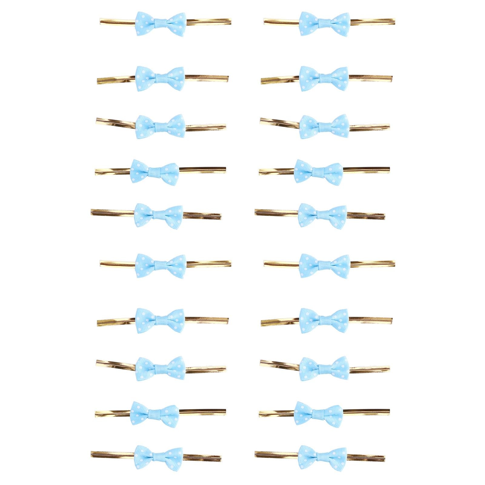 20pcs Bow Knot Twist Ties Biscuits Cookies DIY Baking Bag Ties for Gift Wrapping Weddings PartiesBlue