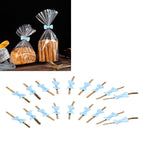 20pcs Bow Knot Twist Ties Biscuits Cookies DIY Baking Bag Ties for Gift Wrapping Weddings PartiesBlue