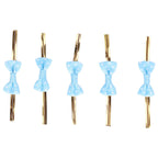 20pcs Bow Knot Twist Ties Biscuits Cookies DIY Baking Bag Ties for Gift Wrapping Weddings PartiesBlue
