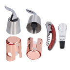 6pcs Wine Tool Kit Champagne Stopper Wine Preservation Cork Wine Bottle Opener for Home Kitchen
