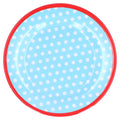 9in Imitation Porcelain Dinner Plate Decorative Reusable Snack Plate Lightweight Tableware for Cakes FruitLight Blue Dot
