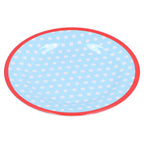 9in Imitation Porcelain Dinner Plate Decorative Reusable Snack Plate Lightweight Tableware for Cakes FruitLight Blue Dot