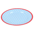 9in Imitation Porcelain Dinner Plate Decorative Reusable Snack Plate Lightweight Tableware for Cakes FruitLight Blue Dot