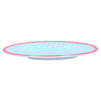 9in Imitation Porcelain Dinner Plate Decorative Reusable Snack Plate Lightweight Tableware for Cakes FruitLight Blue Dot