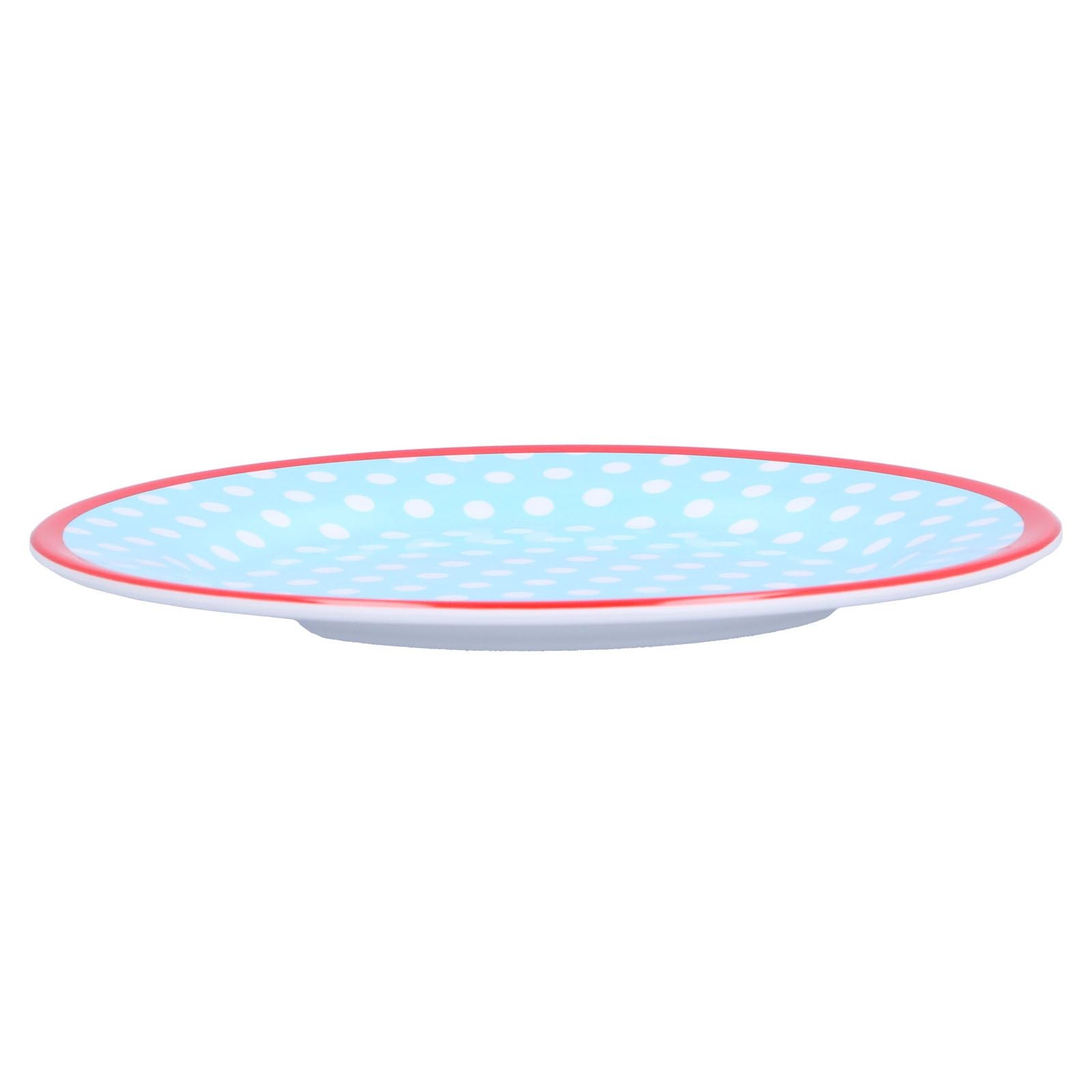 9in Imitation Porcelain Dinner Plate Decorative Reusable Snack Plate Lightweight Tableware for Cakes FruitLight Blue Dot
