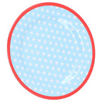9in Imitation Porcelain Dinner Plate Decorative Reusable Snack Plate Lightweight Tableware for Cakes FruitLight Blue Dot