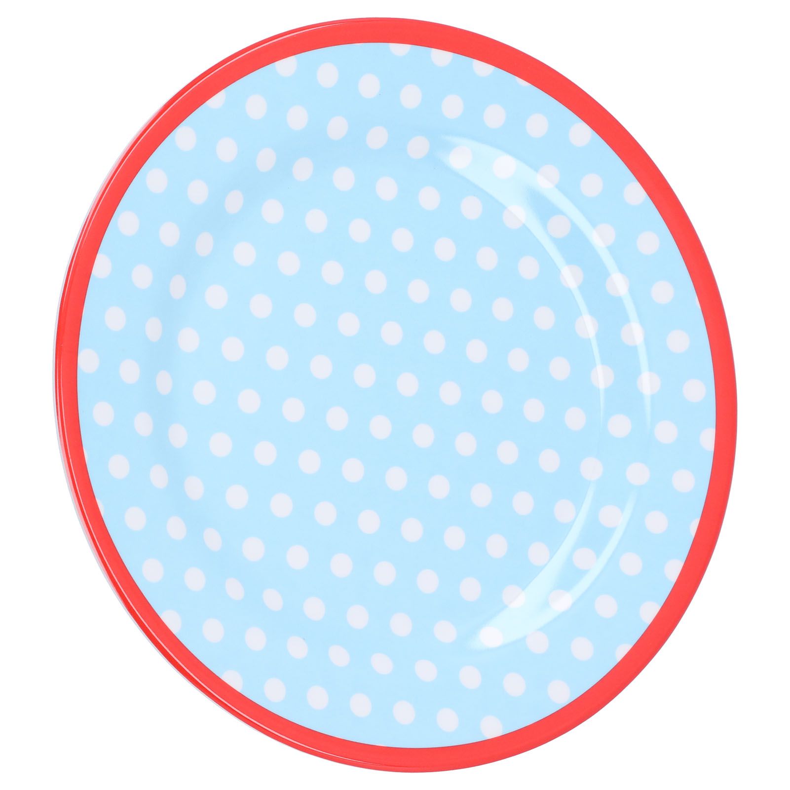 9in Imitation Porcelain Dinner Plate Decorative Reusable Snack Plate Lightweight Tableware for Cakes FruitLight Blue Dot