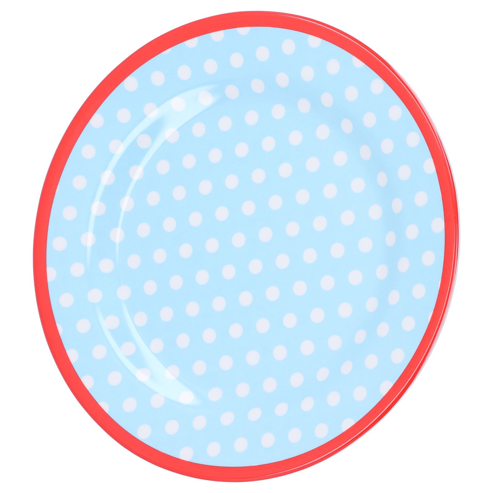 9in Imitation Porcelain Dinner Plate Decorative Reusable Snack Plate Lightweight Tableware for Cakes FruitLight Blue Dot