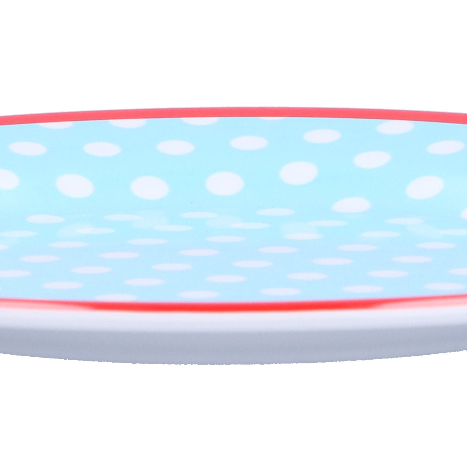 9in Imitation Porcelain Dinner Plate Decorative Reusable Snack Plate Lightweight Tableware for Cakes FruitLight Blue Dot