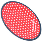 9in Imitation Porcelain Dinner Plate Decorative Reusable Snack Plate Lightweight Tableware for Cakes FruitRed Dot