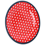 9in Imitation Porcelain Dinner Plate Decorative Reusable Snack Plate Lightweight Tableware for Cakes FruitRed Dot