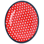 9in Imitation Porcelain Dinner Plate Decorative Reusable Snack Plate Lightweight Tableware for Cakes FruitRed Dot