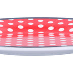 9in Imitation Porcelain Dinner Plate Decorative Reusable Snack Plate Lightweight Tableware for Cakes FruitRed Dot