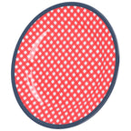 9in Imitation Porcelain Dinner Plate Decorative Reusable Snack Plate Lightweight Tableware for Cakes FruitRed Grid