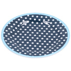 9in Imitation Porcelain Dinner Plate Decorative Reusable Snack Plate Lightweight Tableware for Cakes FruitDark Blue Dot