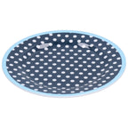 9in Imitation Porcelain Dinner Plate Decorative Reusable Snack Plate Lightweight Tableware for Cakes FruitDark Blue Dot